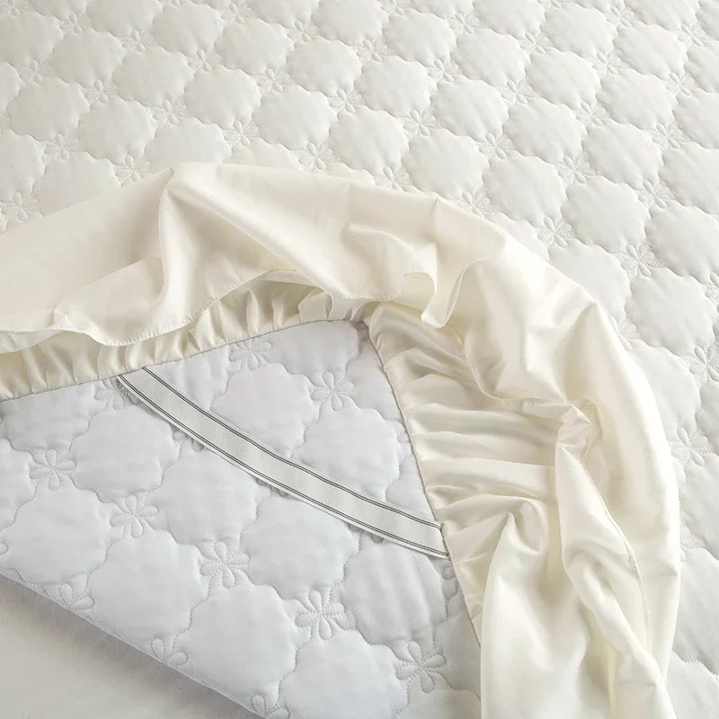 Thickened Bed Skirt Solid Color Bed Cover Quilted Mattress Protector покрывало Skin-friendly Bedspread (No Pillowcase)