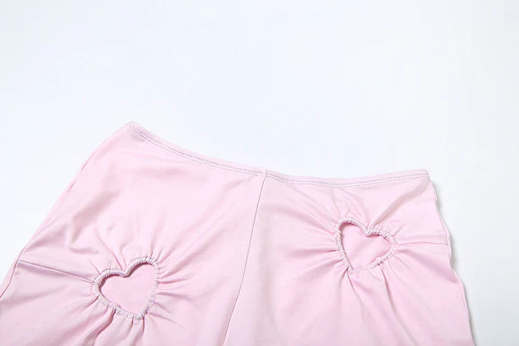 Heart Cut Outs Tank Top And Pants Set