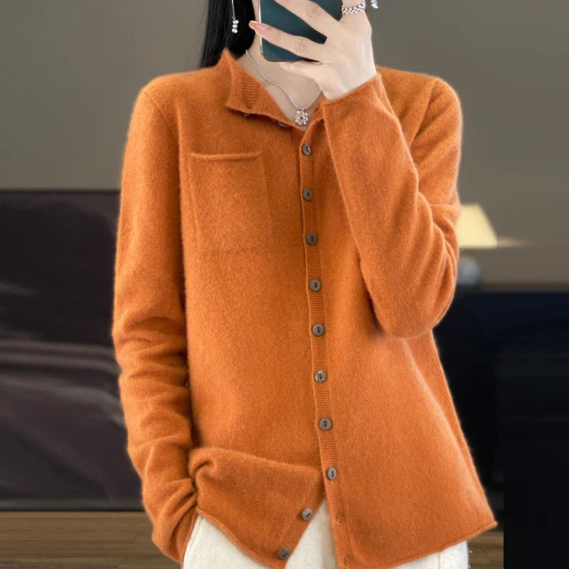 Elegant Crew Neck Cardigan