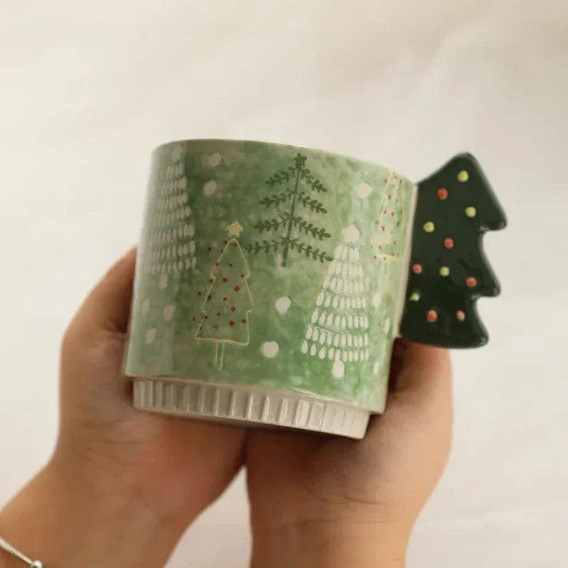 Christmas Hand-painted Gingerbread Man Ceramic Mug Coffee Mug Mugs Coffee Cups