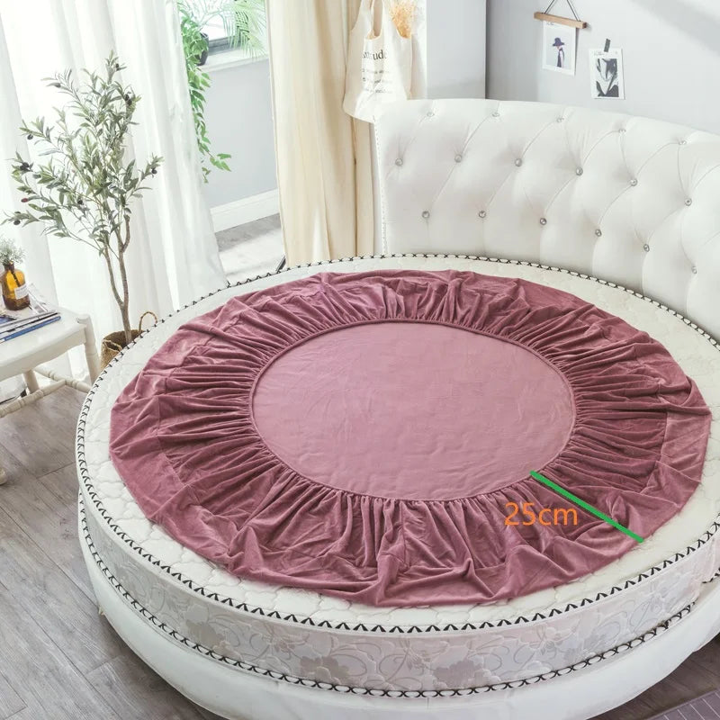 Coral velvet round bed simple color velvet round sheet diameter 200cm-220cm flannel sheet without pillowcase winter
