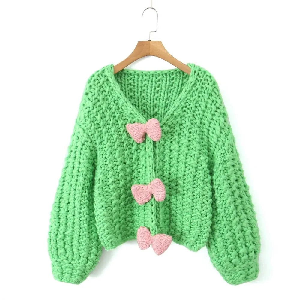Crochet 3D Bow Cardigan