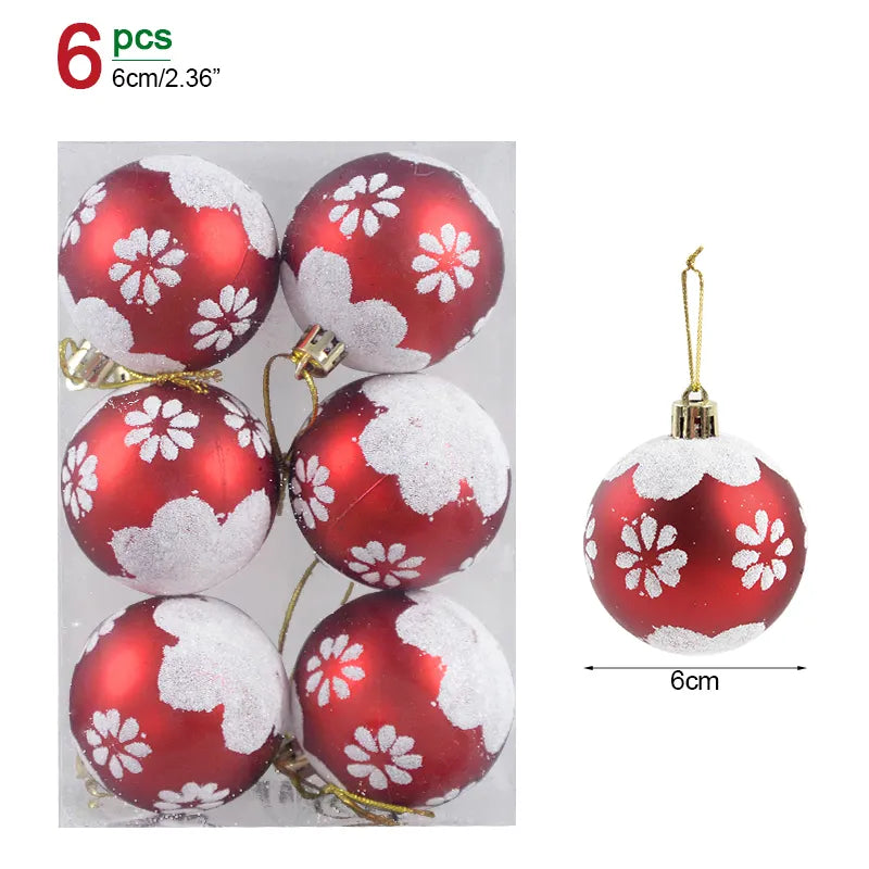 1box Christmas Balls Christmas Tree Ornaments Ball Xmas Hanging Tree Pendants Home Party Decor New Year Gift Noel Navidad