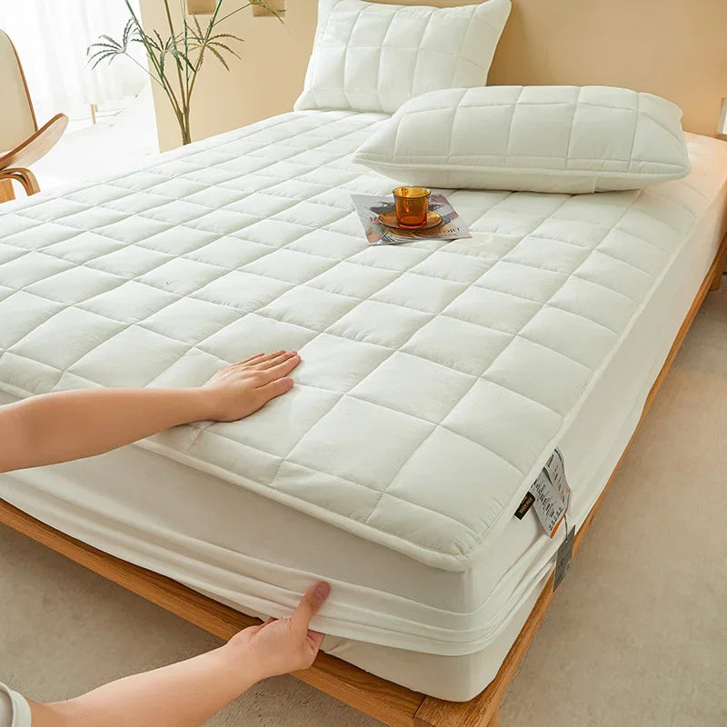 Thick Cotton Bed Sheets Double Side Available Velvet Bedsheet Elastic Fitted Sheet Home Bed Linen & Mattress Cover protector