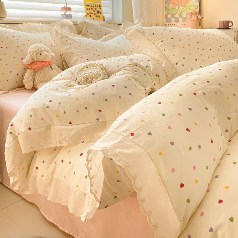 Bonenjoy Duvet Cover Lace Style Quilt Cover Soft Bedding Blanket Cover Printed Comforter Cover funda nordica (No Pillowcase)
