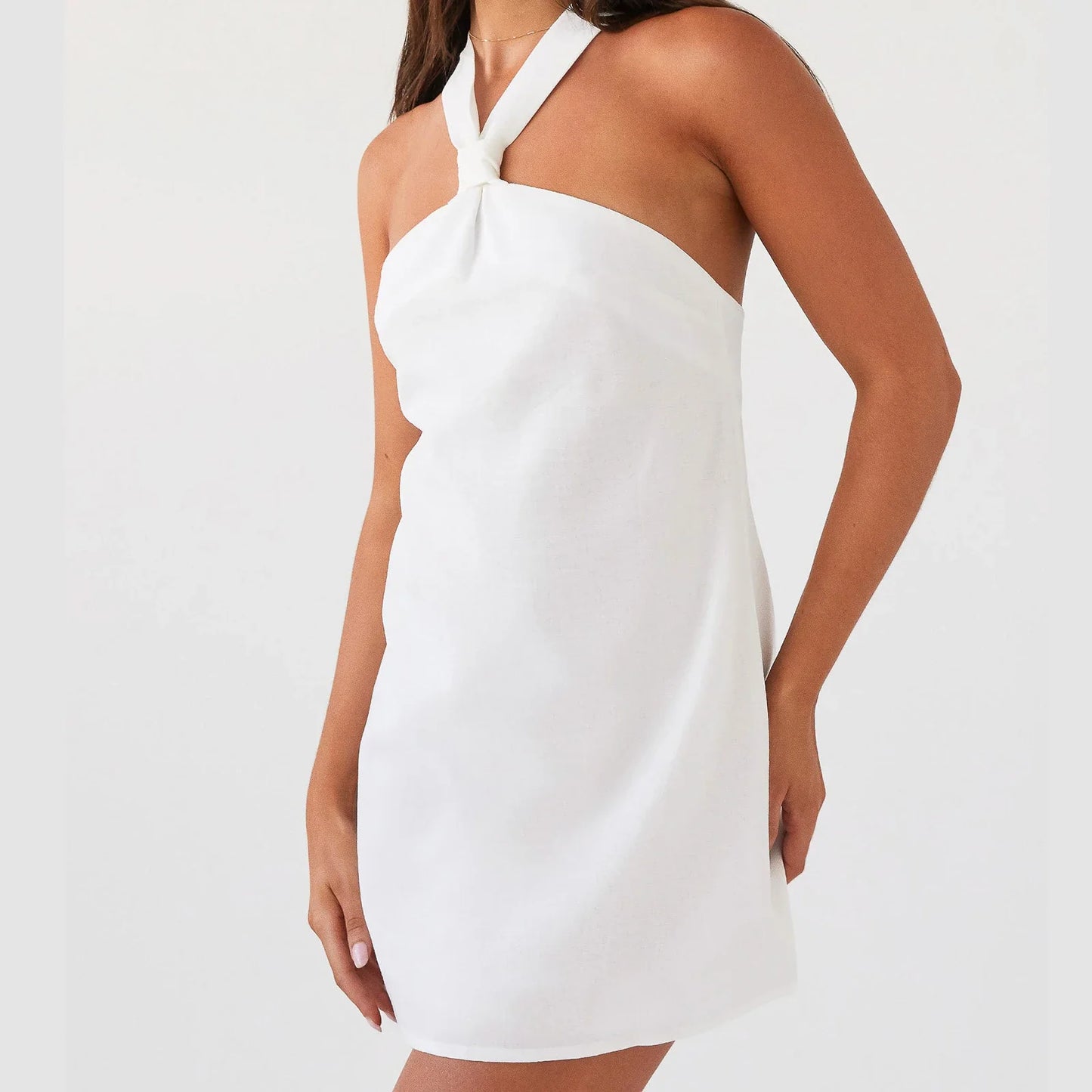 Printed Floral Halter Mini Dress