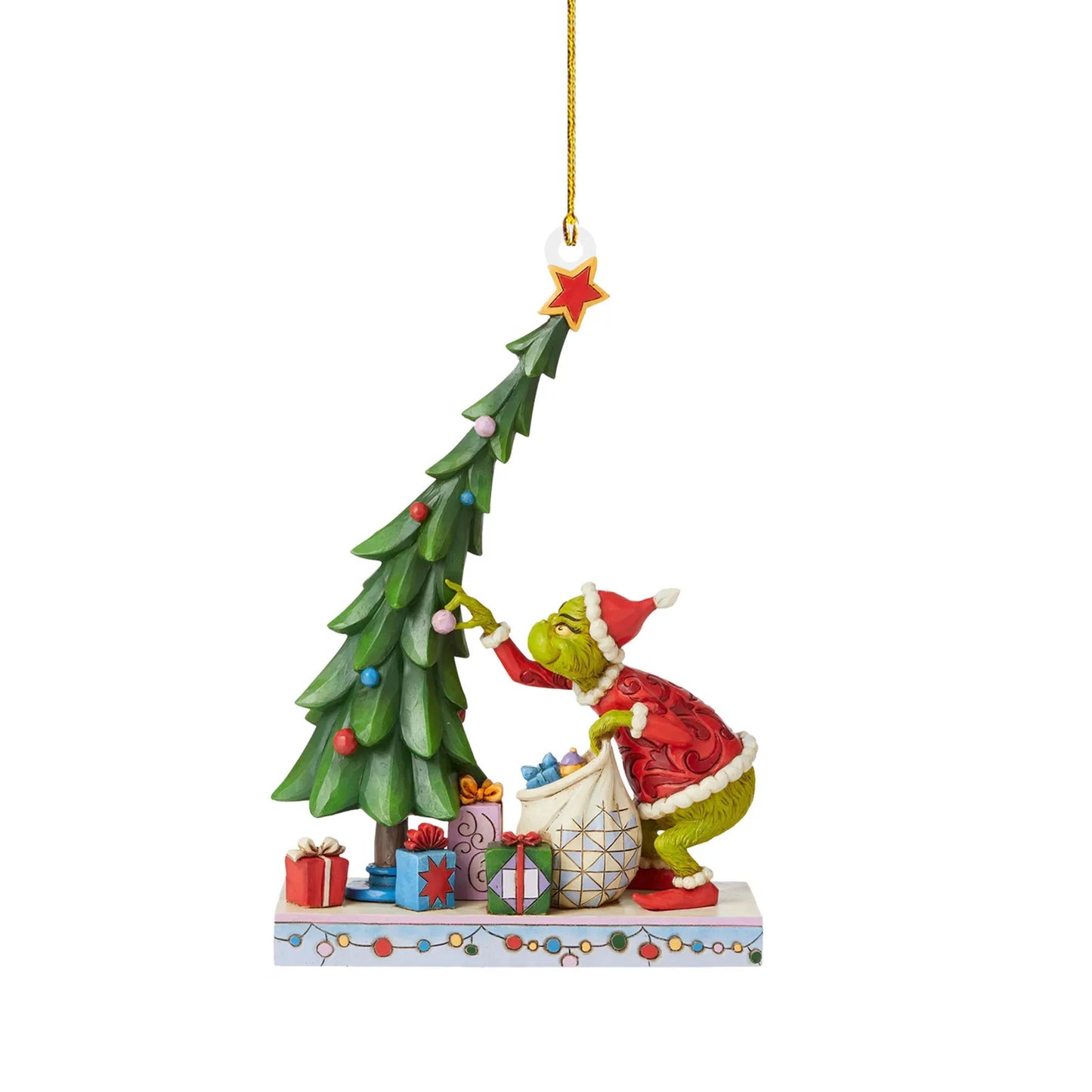 1PC Christmas Decoration How The Stole Christmas With Present Christmas Tree Hanging Ornament New Year 2024 Christmas Decoration