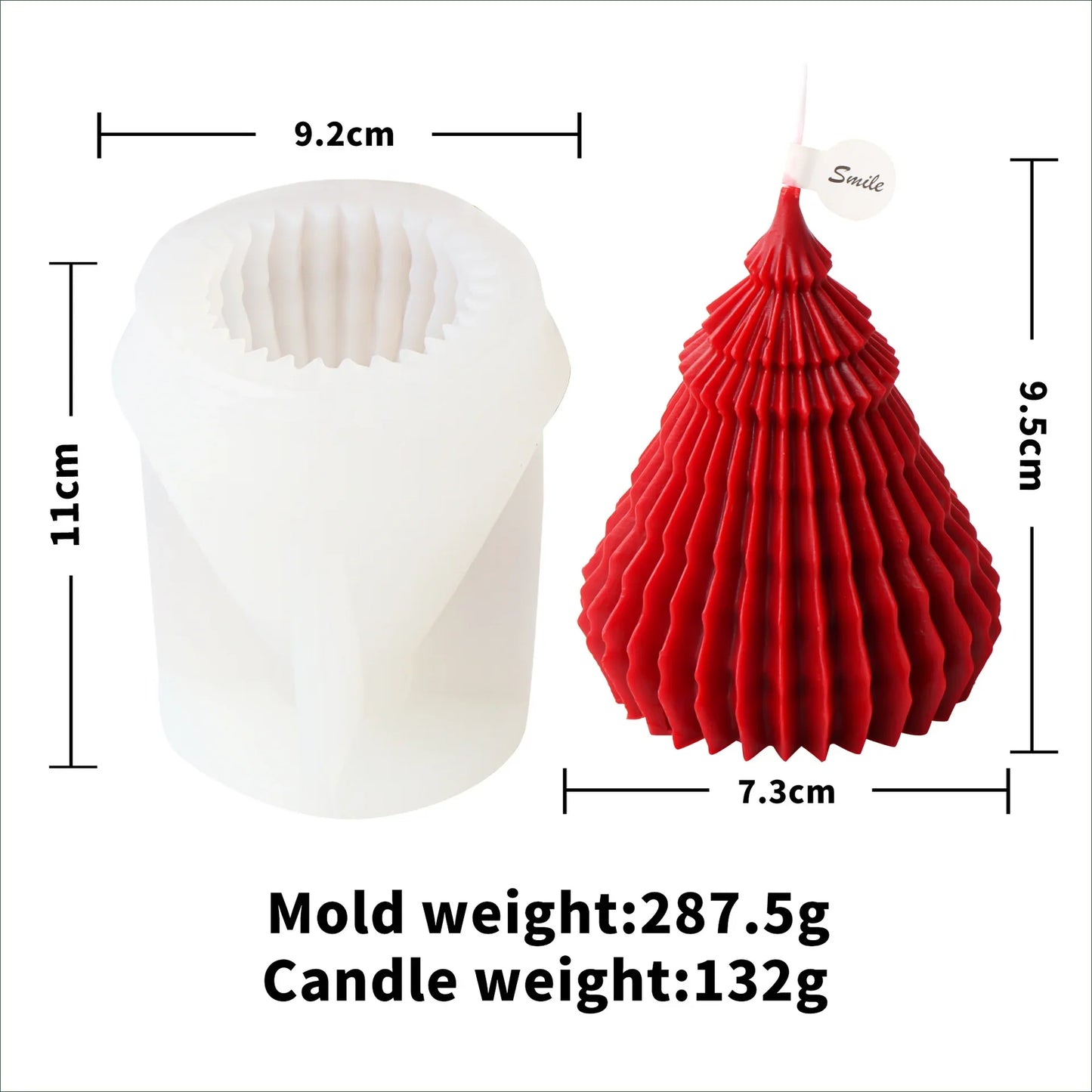 10-25cm 3D DIY Christmas Tree Candle Silicone Mold Christmas Gift Christmas Tree Resin Gypsum Silicone Mold Christmas Decoration