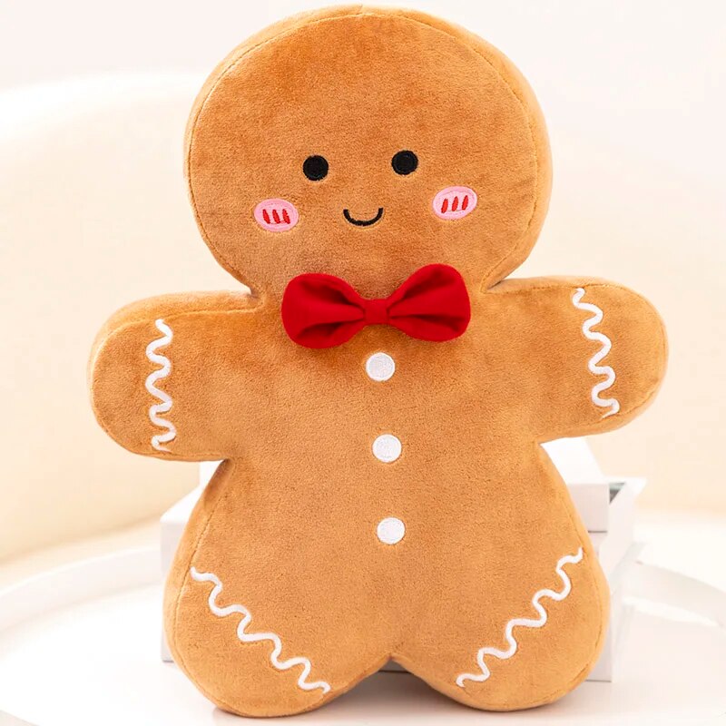 Christmas Ginger Bread Plushie Plush Pillow Stuffed Chocolate Cookie Cabin House Decor Cushion Funny XMas Tree Parsty Decor Doll