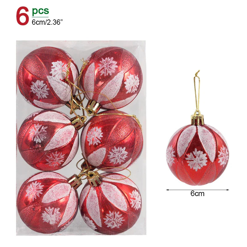 1box Christmas Balls Christmas Tree Ornaments Ball Xmas Hanging Tree Pendants Home Party Decor New Year Gift Noel Navidad