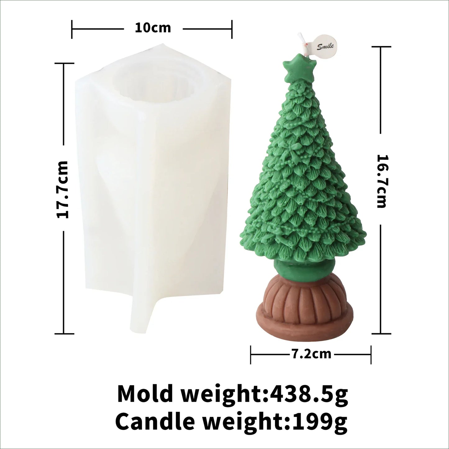 10-25cm 3D DIY Christmas Tree Candle Silicone Mold Christmas Gift Christmas Tree Resin Gypsum Silicone Mold Christmas Decoration