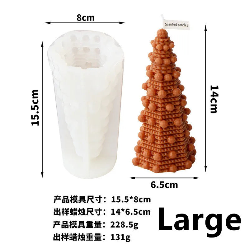 10-25cm 3D DIY Christmas Tree Candle Silicone Mold Christmas Gift Christmas Tree Resin Gypsum Silicone Mold Christmas Decoration