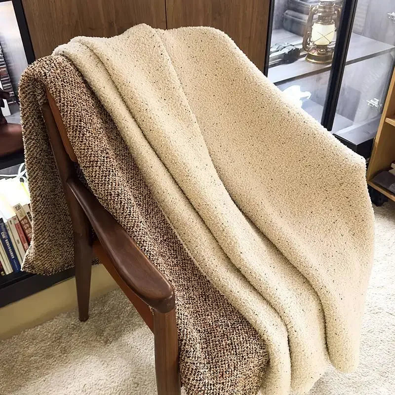 New Designer Sunflower Class A Autumn and Winter Half-edge Fleece Knitted Blanket Sofa Office Nap Blanket