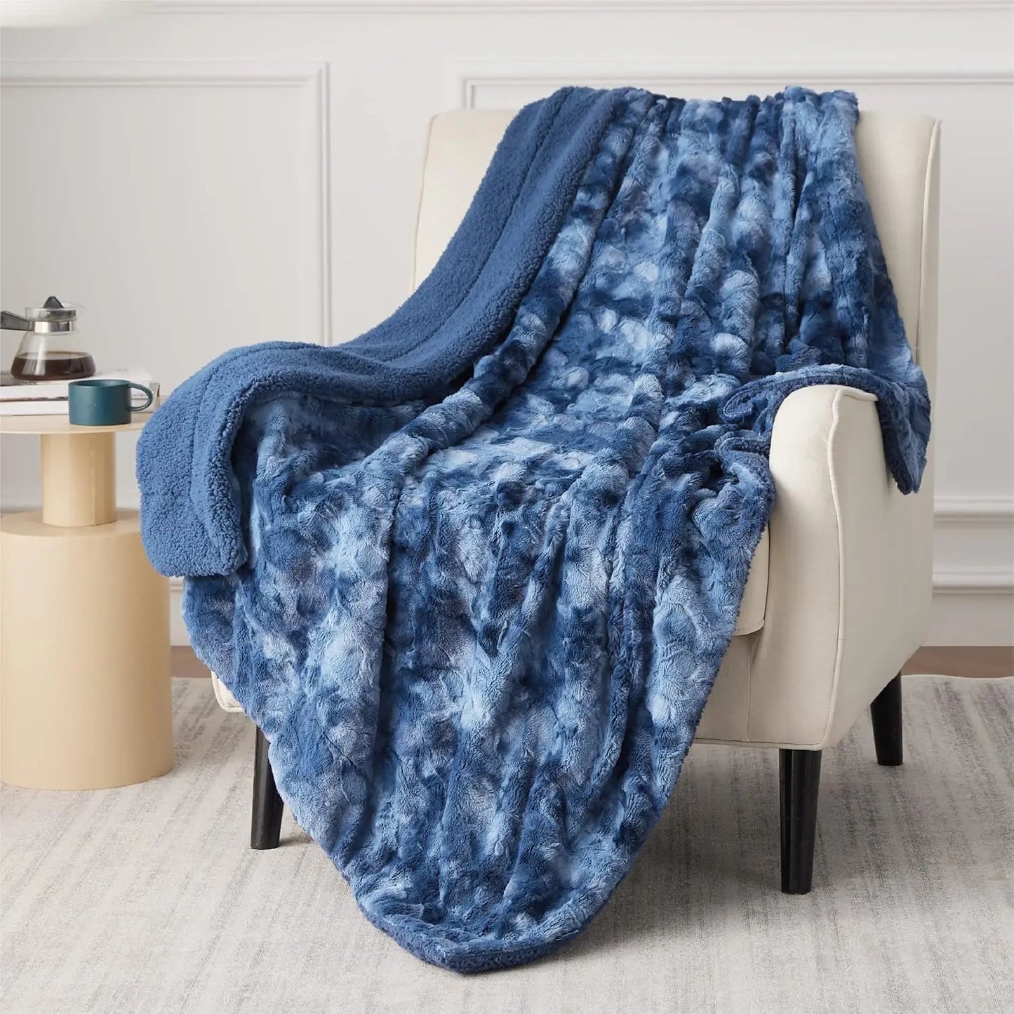 Fuzzy Blanket for Couch - Soft and Warm Sherpa, Cozy and Furry Faux Fur, Reversible Throw Blankets for Sofa and Bed