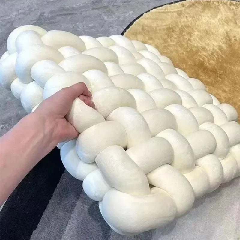 Square Knot Stuffed Cushion Nordic Aesthetic Pillow Decorative Plush Pillow Office Sleeping Floor Windowsill Back Cushion Decor