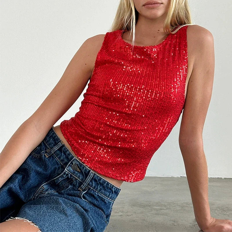 Glitter Crop Tank Top