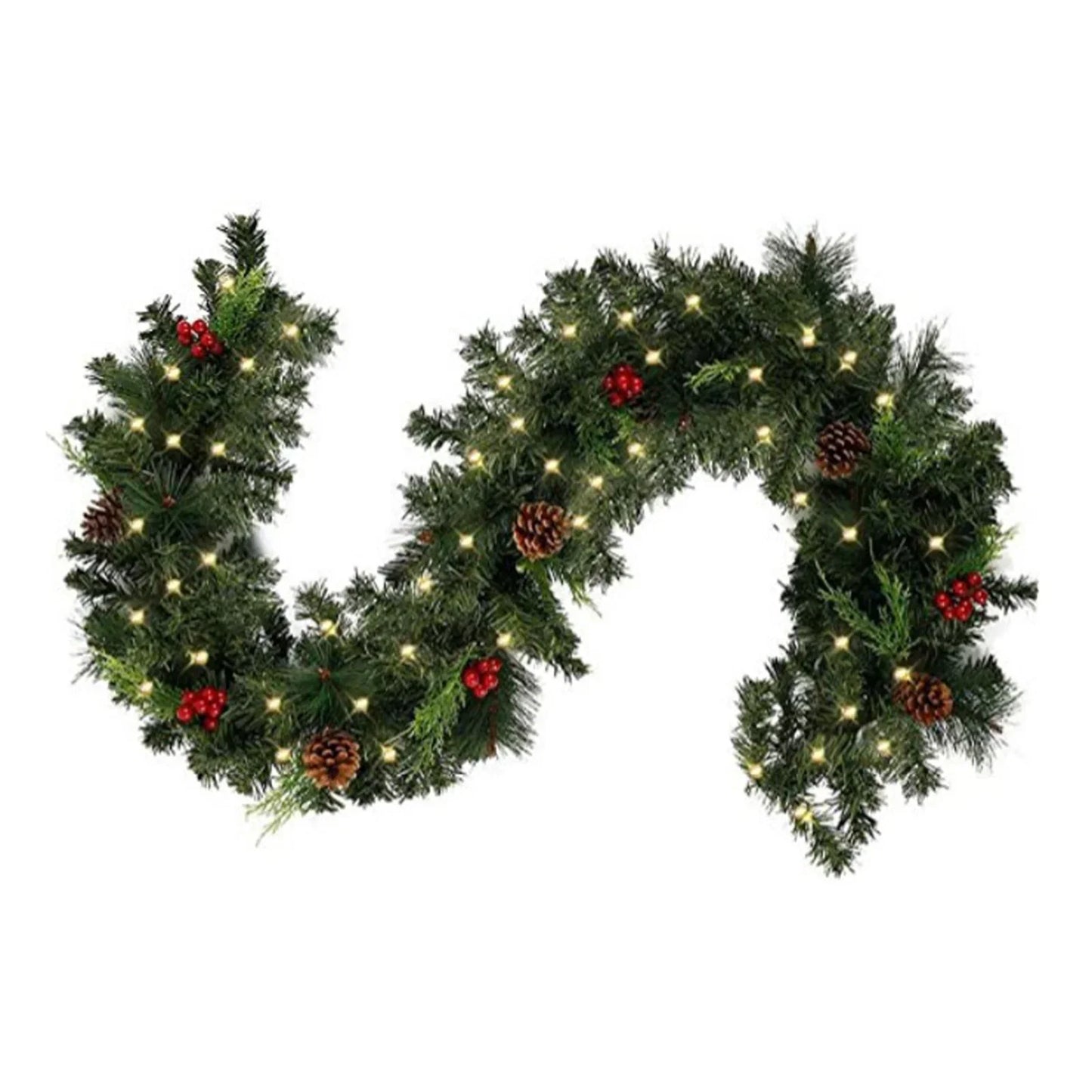 1.8/2.7M Christmas Decoration Rattan Christmas Garland Red Berrys Branches Stylish DIY Wreath Party Decoration Home Wall Door