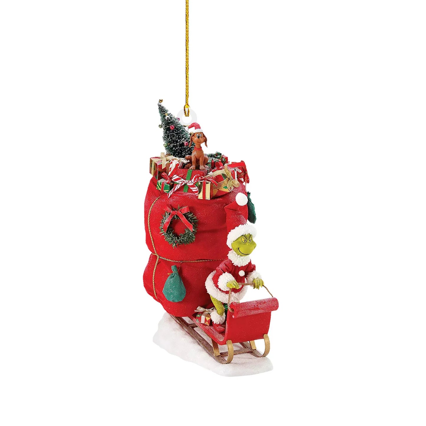1PC Christmas Decoration How The Stole Christmas With Present Christmas Tree Hanging Ornament New Year 2024 Christmas Decoration