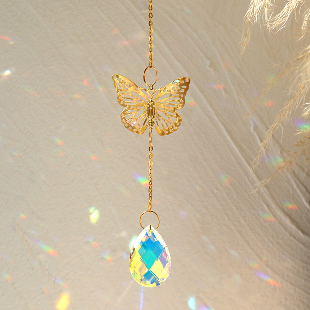 Sun Catcher Crystal Light Catcher Moon Suncatcher Hanging Rainbow Prism Crystal Window Sun Catchers Garden Decoration Christmas