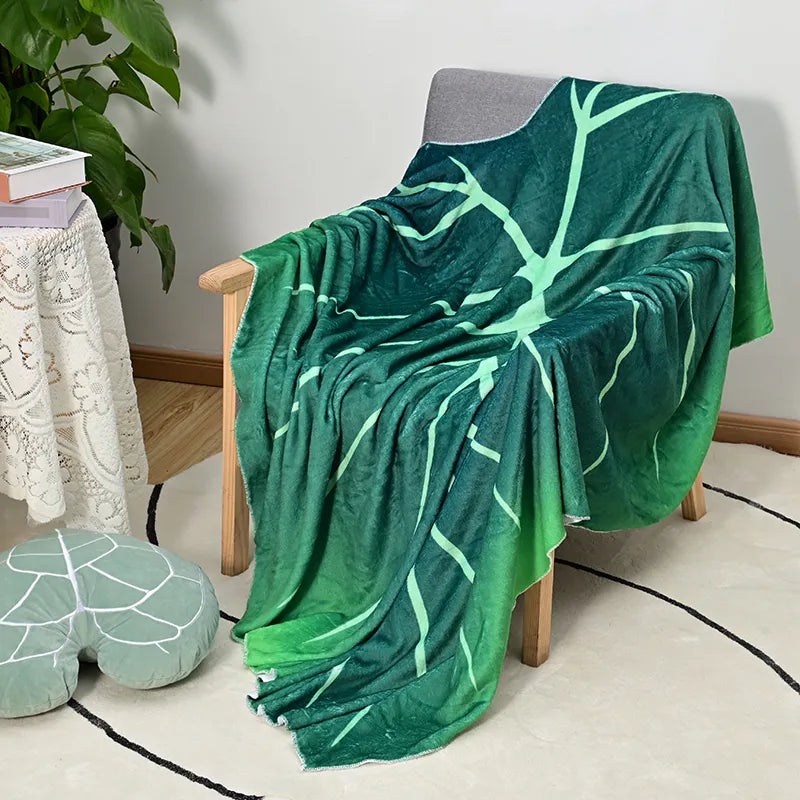 Super Soft Blanket Giant Leaf Blankets for Bed Sofa Plant Bedspread Home Decor Throws Warm Sofa Towel Christmas Gift 담요