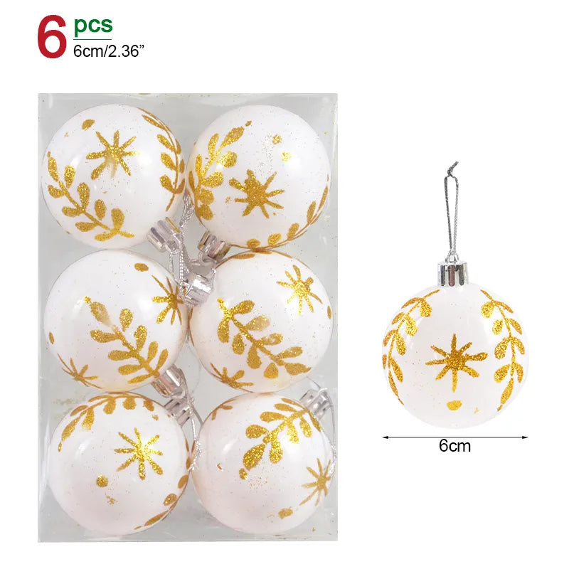 1box Christmas Balls Christmas Tree Ornaments Ball Xmas Hanging Tree Pendants Home Party Decor New Year Gift Noel Navidad