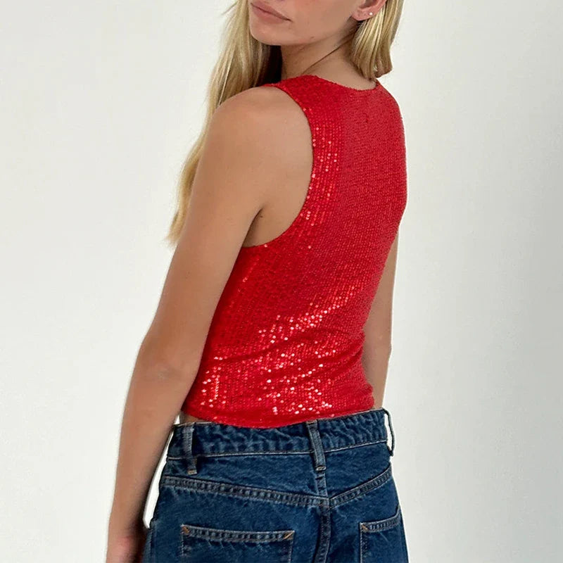 Glitter Crop Tank Top