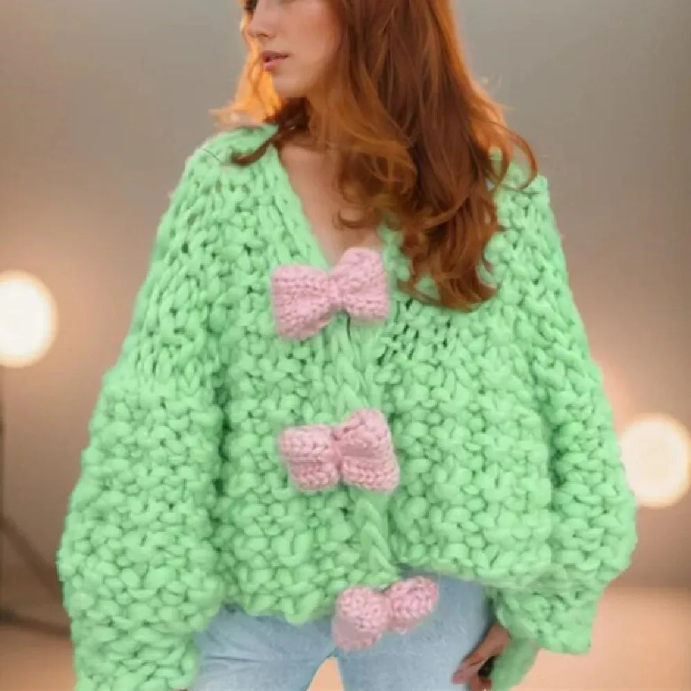 Crochet 3D Bow Cardigan