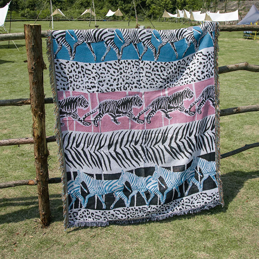 Retro Boho Cotton Linen Blanket Sofa Towel Knit Bohemian Bedspread Pad Mat Bohemian Throw Travel Bedspread Sofa Cover Blankets