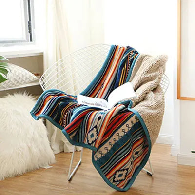 Luxury Bed Blanket Boho Throw Blanket Winter Thick Coral Fleece Sofa Blanket Bed Plaid Bedspread On The Bed Home Decor