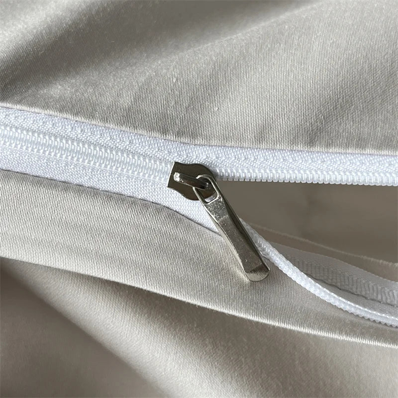 Lyocell Cotton Bed Linens Jacquard Bedding Set Sheet Pillowcase Quilt Cover Ru Queen King Size