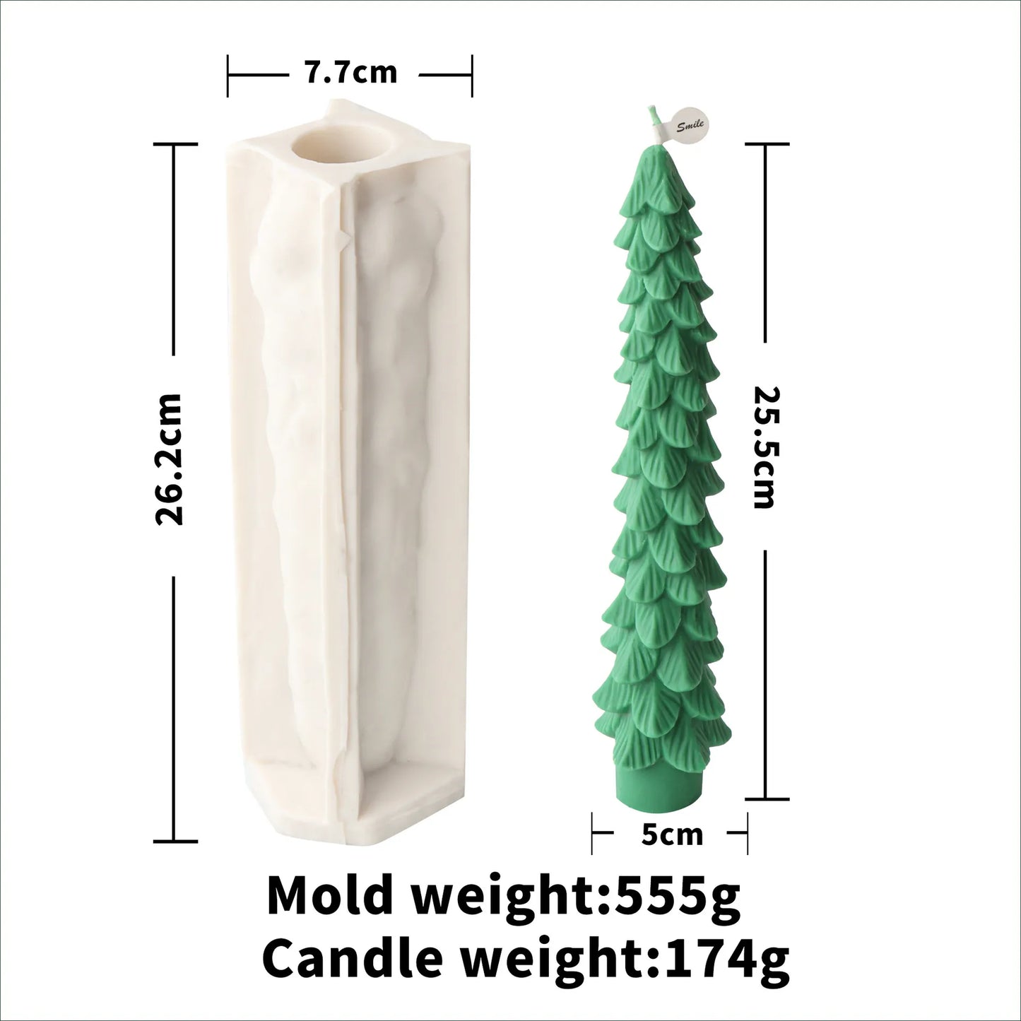 10-25cm 3D DIY Christmas Tree Candle Silicone Mold Christmas Gift Christmas Tree Resin Gypsum Silicone Mold Christmas Decoration