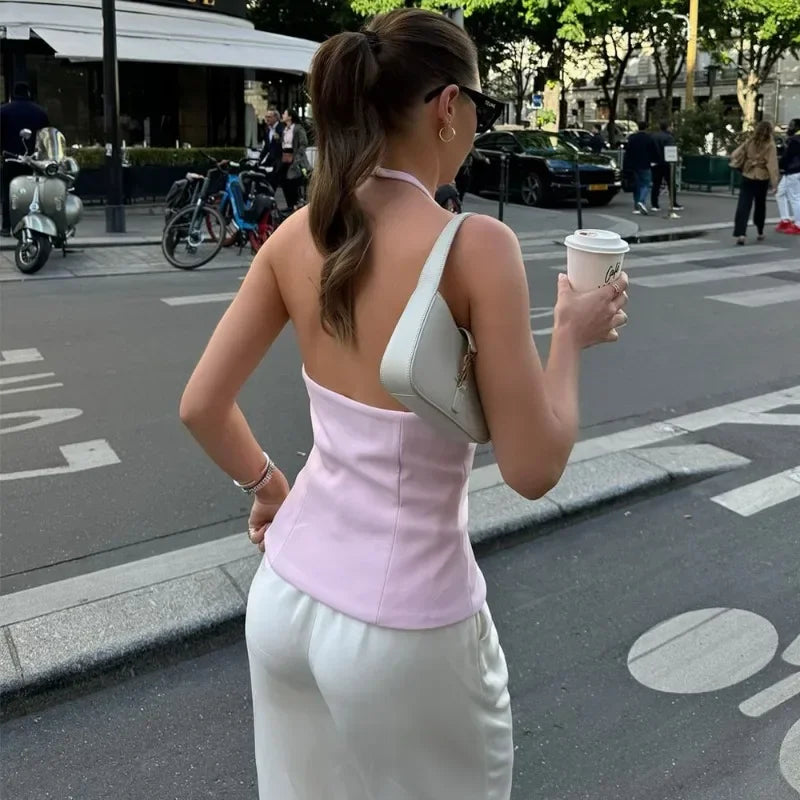 Bow Slit Vest Tank Top