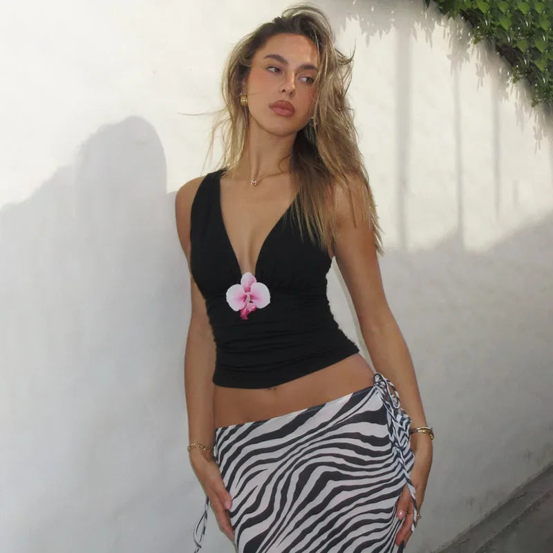 Black Orchid V-Neck Tank Top
