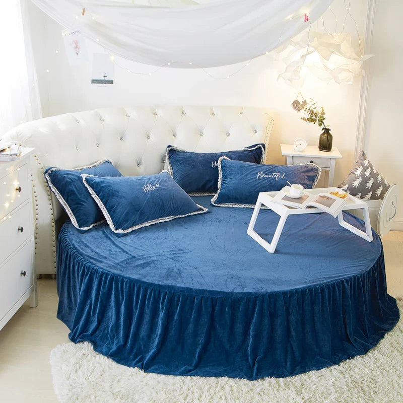 Coral velvet round bed simple color velvet round sheet diameter 200cm-220cm flannel sheet without pillowcase winter
