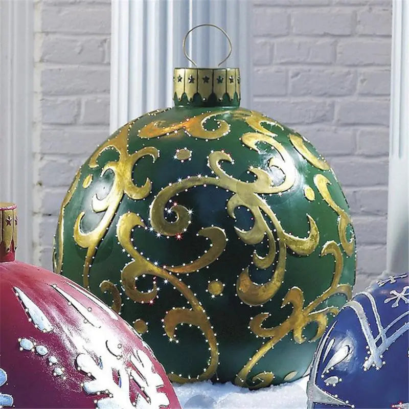 5/3/1pcs Christmas Decoration Outdoor Inflatable Decorated PVC 60cm Big Large Ball Xmas Tree Decor Ball Without Light Ornament