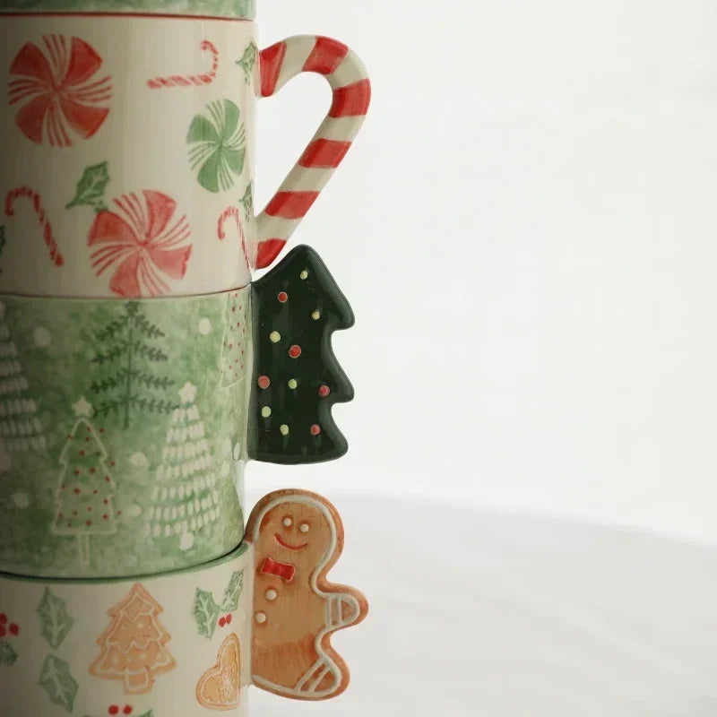 Christmas Hand-painted Gingerbread Man Ceramic Mug Coffee Mug Mugs Coffee Cups