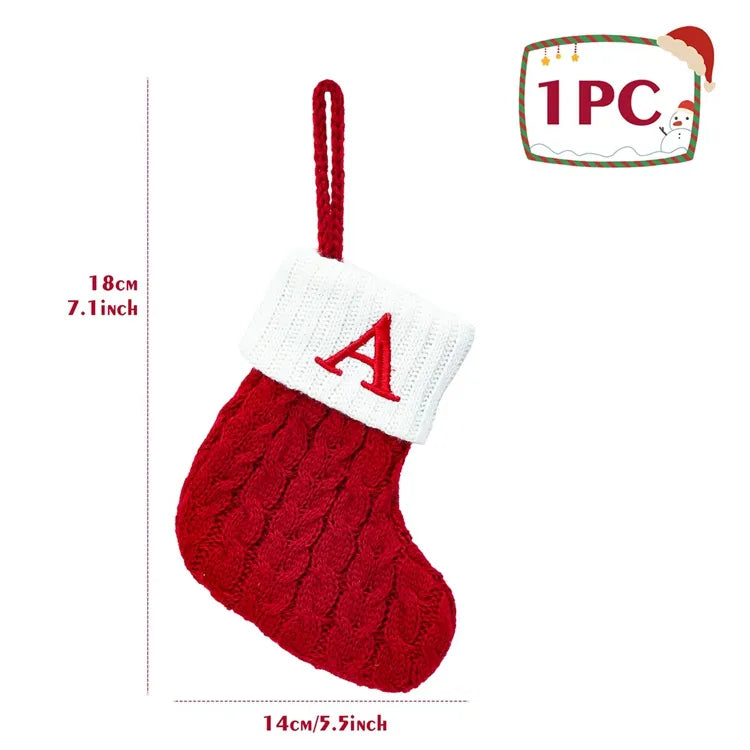 Christmas Alphabet Knitting Socks Christmas Tree Ornaments Christmas Decorations For Home 2023 Navidad Noel Xmas Gift