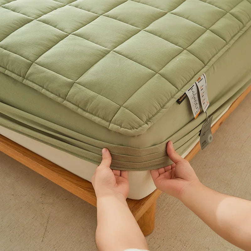 Thick Cotton Bed Sheets Double Side Available Velvet Bedsheet Elastic Fitted Sheet Home Bed Linen & Mattress Cover protector