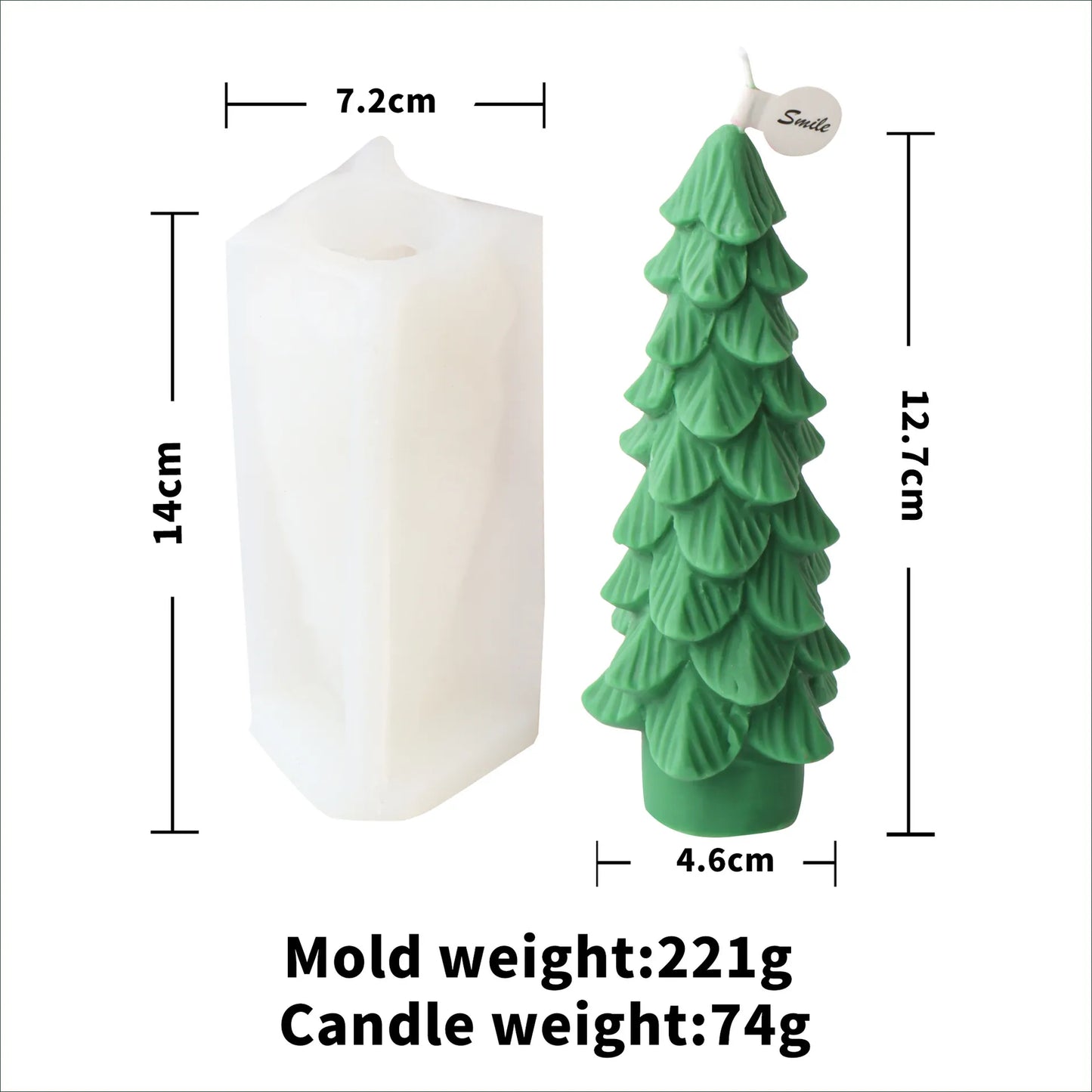 10-25cm 3D DIY Christmas Tree Candle Silicone Mold Christmas Gift Christmas Tree Resin Gypsum Silicone Mold Christmas Decoration