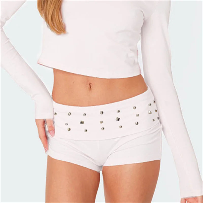 Low Waist Foldover Micro Shorts