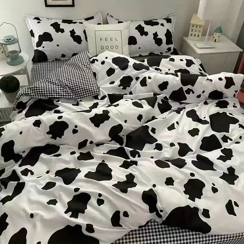 Floral Duvet Cover Set Ins Style Flat Sheet Pillowcases Single Double Size Bedding Kit No Filler Girls Boys Home Decoration