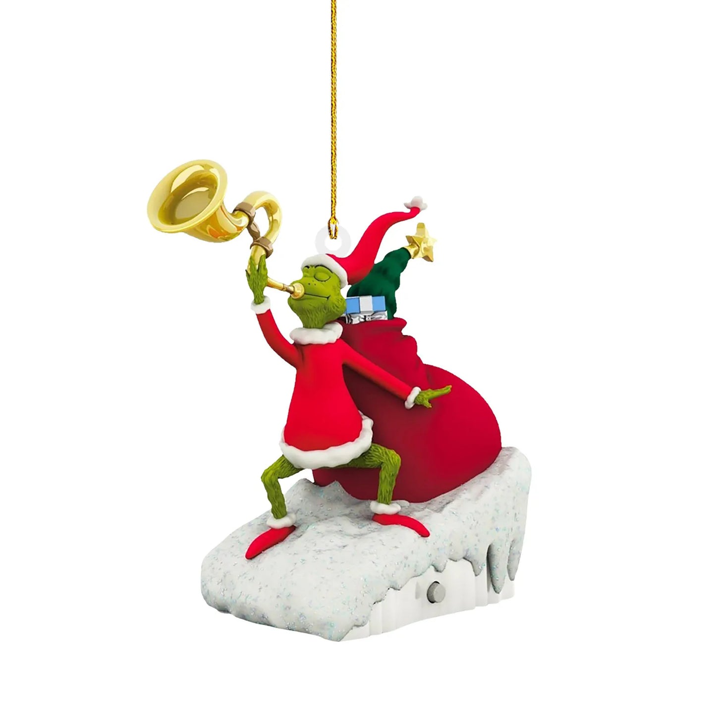 1PC Christmas Decoration How The Stole Christmas With Present Christmas Tree Hanging Ornament New Year 2024 Christmas Decoration