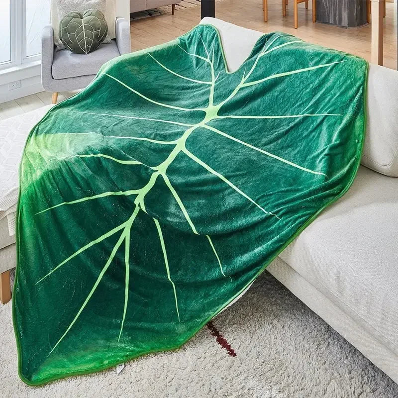 Super Soft Giant Leaf Blanket for Bed Sofa Gloriosum Plant Blanket Home Decor Throws Warm Sofa Towel Cobertor Christmas Gift