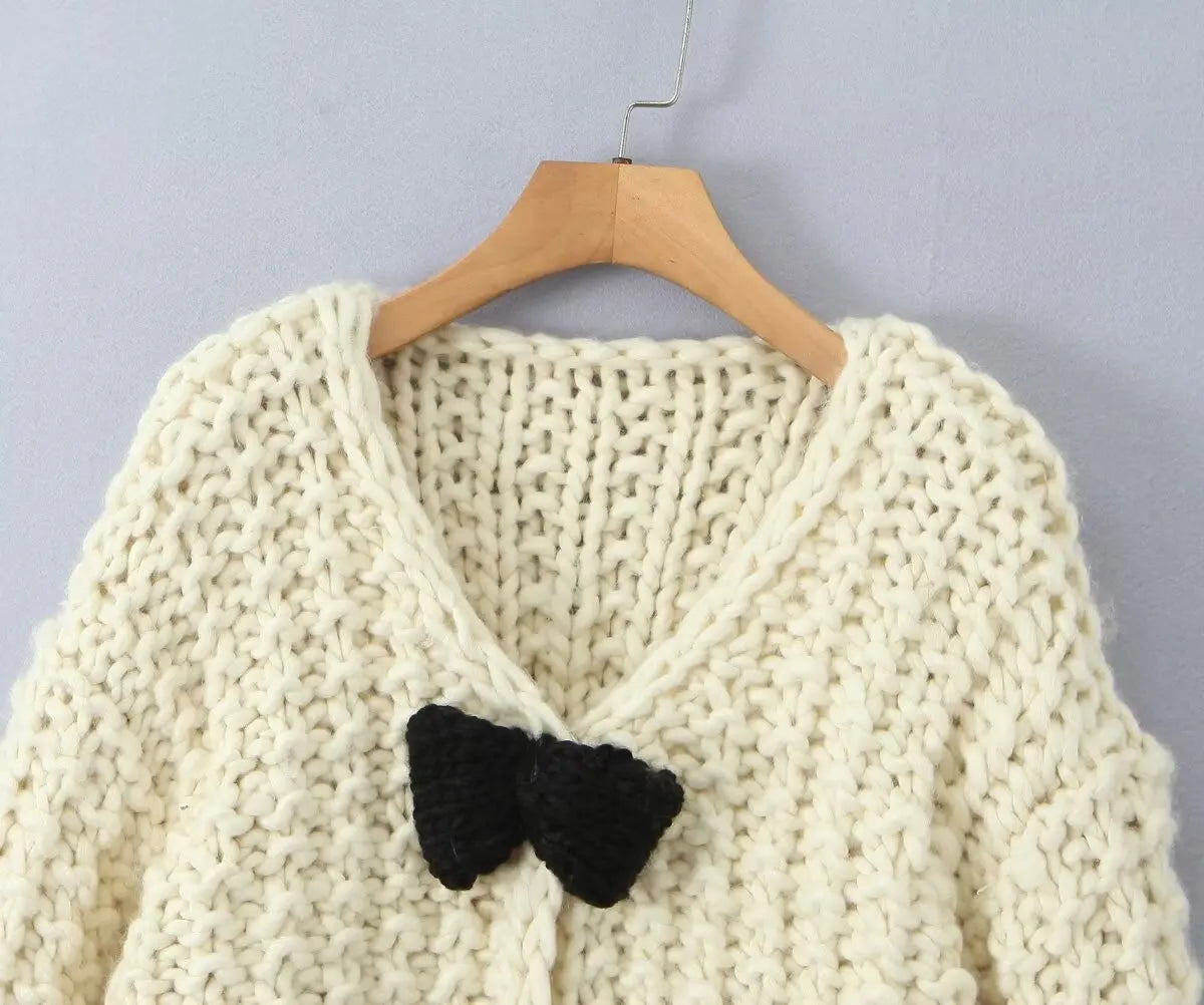 Crochet 3D Bow Cardigan