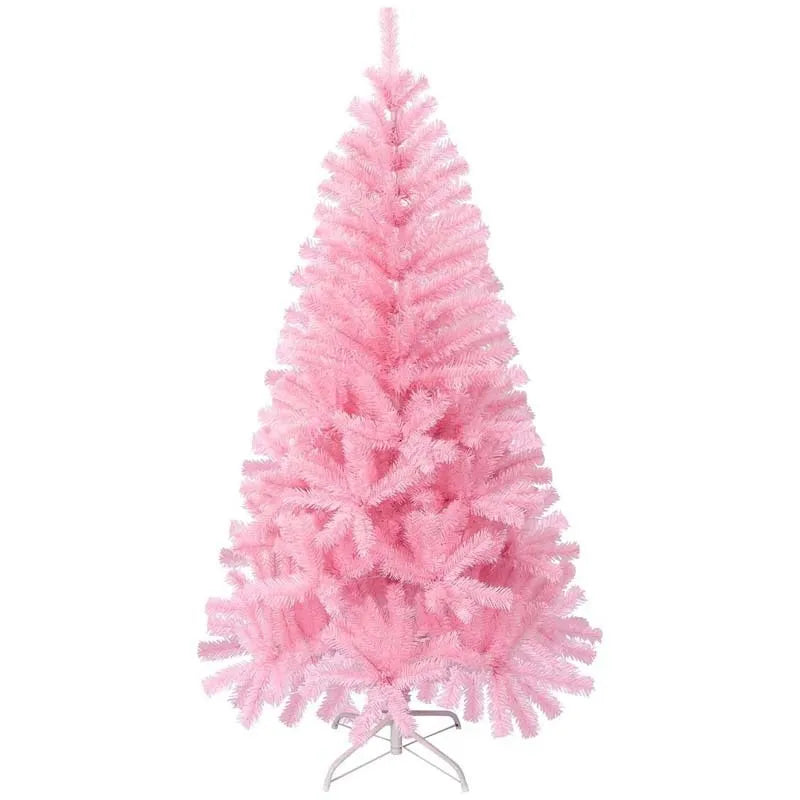 Artificial Pink Christmas Tree with Metal Stand, PVC Encryption Xmas Tree, Party Decoration, Home and Office