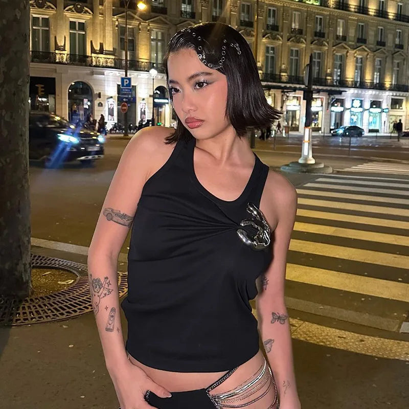 Metal Finger Design Tank Top