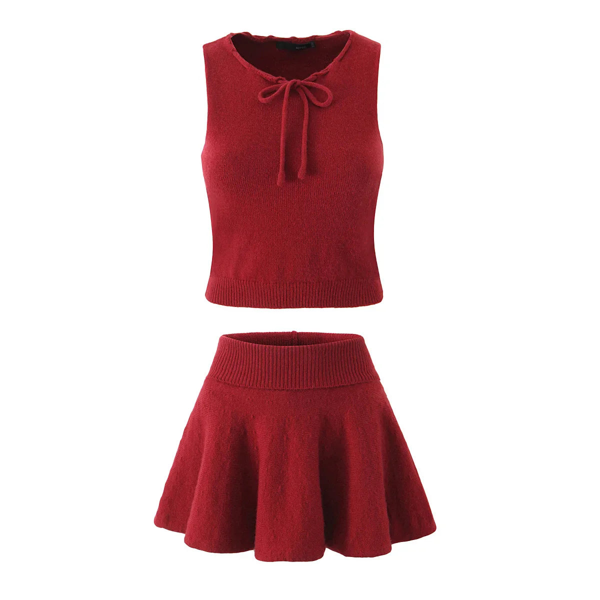 Knit Tank Top And Mini Skirt Set