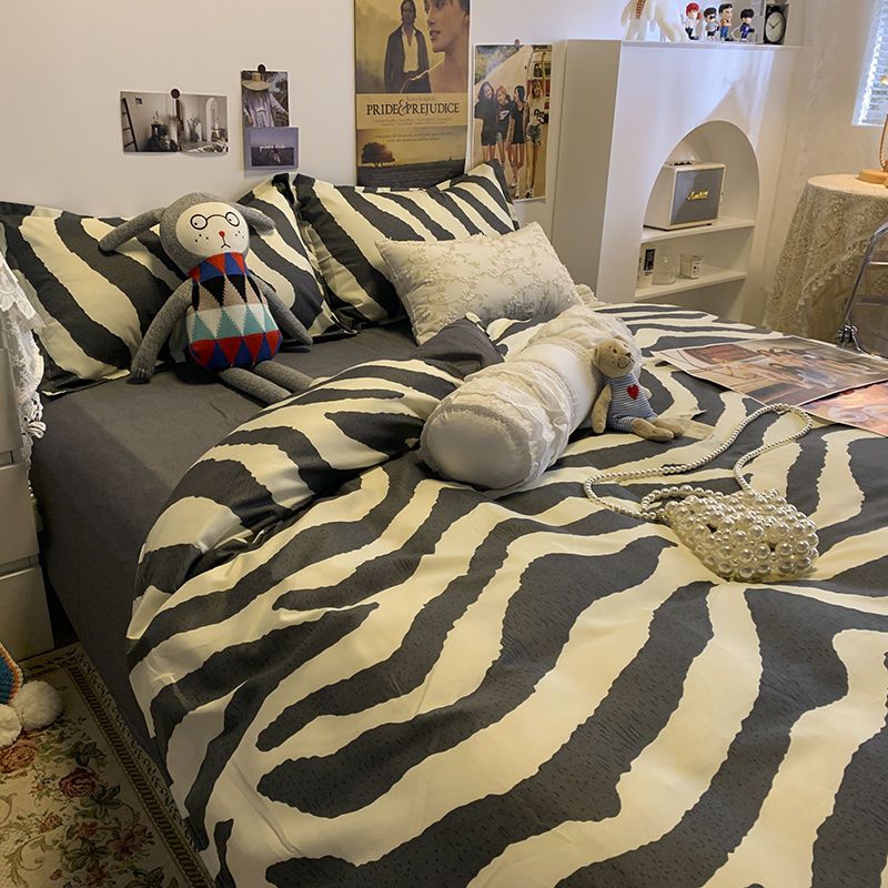 Floral Bedding Set with Duvet Cover Flat Sheet with Pillowcases Kids Queen Full Size Boys Girls Bed Linen