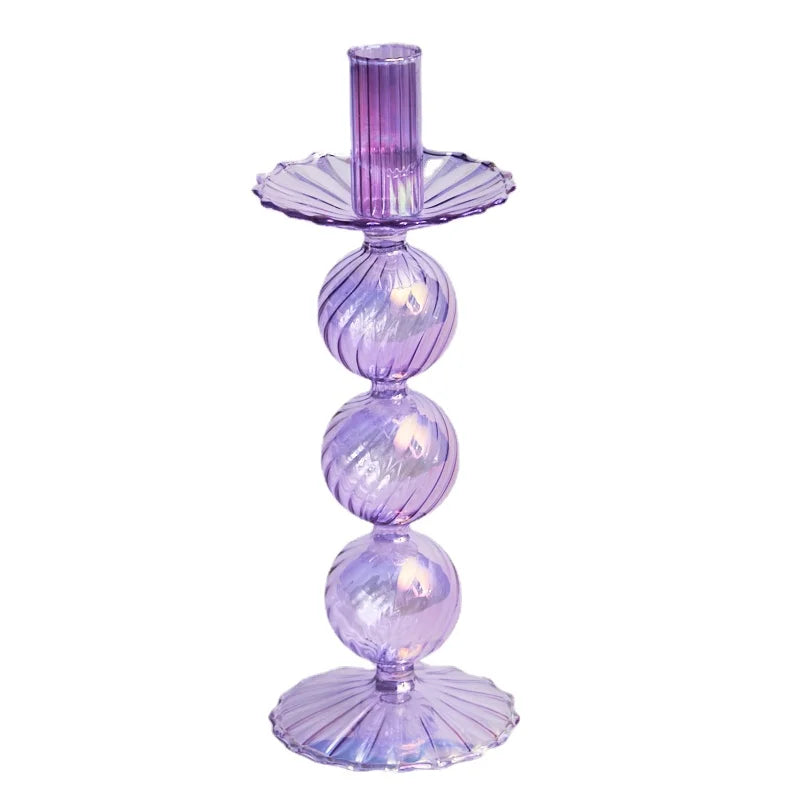 1pc Floriddle Glass Vases Nordic Candlestick Wedding Decoration Christmas Decoration Candle Stick Holder Home Decor Flower Vase