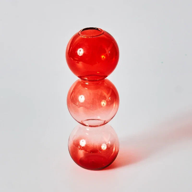 Creative Red Glass Taper Candle Holder Christmas Gift Wedding Table Decoration Home Decoration DryFlower Vase